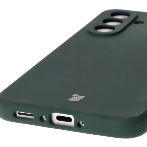 Etui Bizon Soft Case w ciemnozielonym odcieniu, idealne dopasowanie do telefonu