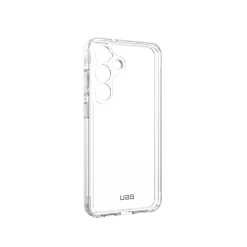 Widok etui UAG Urban Armor Gear z boku, ukazujący hybrydową konstrukcję i wycięcia na porty.