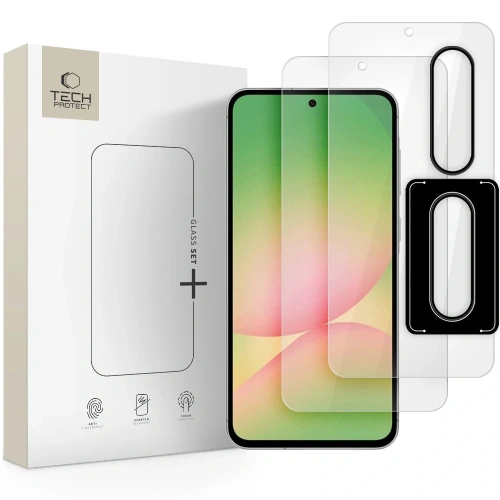 Szkło hartowane Tech-Protect Glass Set+ na telefon Samsung Galaxy A36 / A56 5G w przezroczystym kolorze.