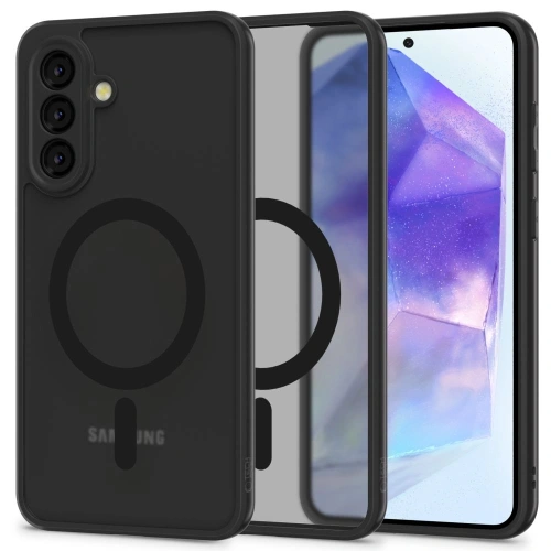 Etui Tech-Protect Magmat MagSafe w kolorze matowym czarnym, idealnie dopasowane do Samsung Galaxy A56 5G.