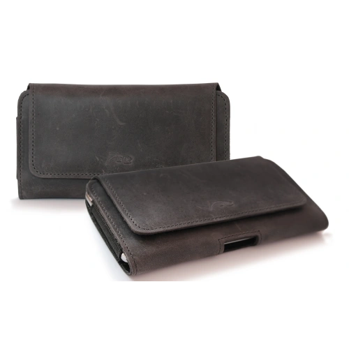 Leather case LURESKO FREYA XL for belt phone case 165x82x10mm (gray vintage)