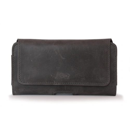 Leather case LURESKO FREYA XL for belt phone case 165x82x10mm (gray vintage)