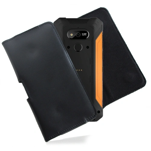 Leather case LURESKO FREYA 3XL for belt phone pouch 175x83x15 (black smooth black thread)