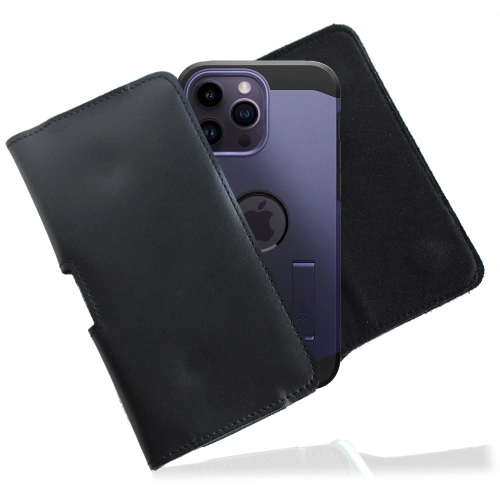 Leather case LURESKO FREYA 3XL for belt phone pouch 175x83x15 (black smooth black thread)