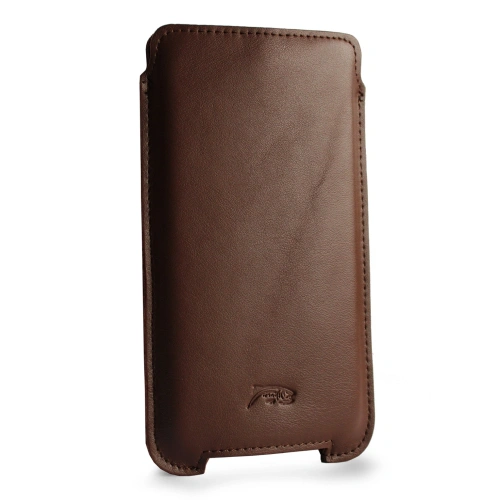 Leather case LURESKO NORTHERN XXXL slip-on for phone (smooth brown)