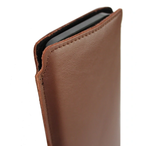 Leather case LURESKO NORTHERN XXXL slip-on for phone (smooth brown)