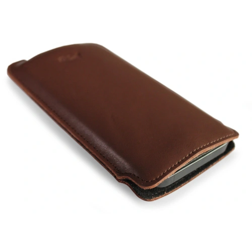 Leather case LURESKO NORTHERN XXXL slip-on for phone (smooth brown)