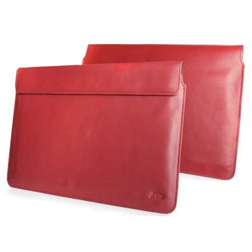 Leather case LURESKO CLAYER XL+ for tablet 290 x 212 x 9mm (smooth red with red thread)