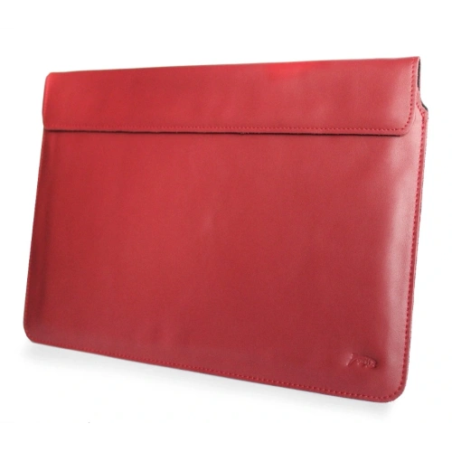 Leather case LURESKO CLAYER XL+ for tablet 290 x 212 x 9mm (smooth red with red thread)