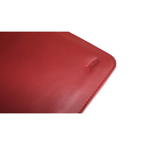 Leather case LURESKO CLAYER XL+ for tablet 290 x 212 x 9mm (smooth red with red thread)