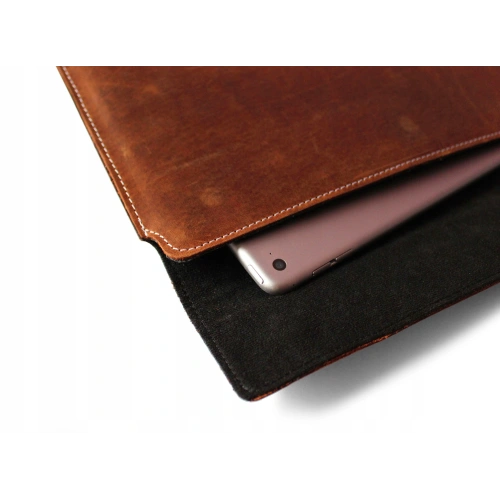 Leather case LURESKO CLAYER XL+ for tablet 290 x 212 x 9mm (vintage brown white thread)