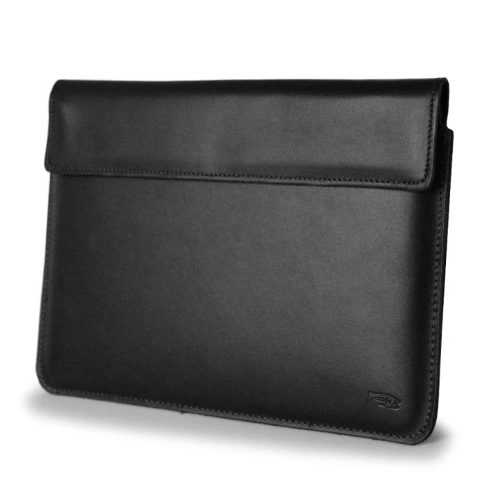 Leather case LURESKO CLAYER XL+ for tablet 290 x 212 x 9mm (black smooth black thread)