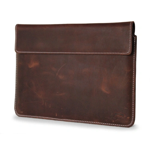 Leather case LURESKO CLAYER XXL for tablet 313 x 222 x 9mm (vintage brown white thread)