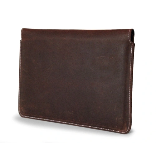 Leather case LURESKO CLAYER XXL for tablet 313 x 222 x 9mm (vintage brown white thread)