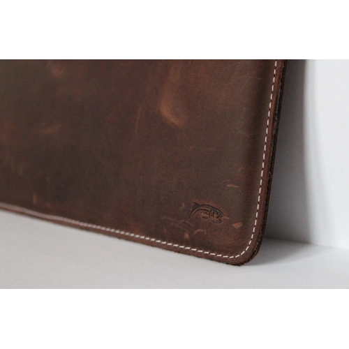 Leather case LURESKO CLAYER XXL for tablet 313 x 222 x 9mm (vintage brown white thread)