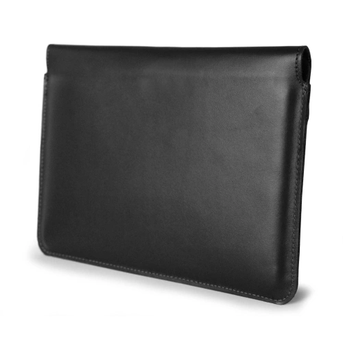 Leather case LURESKO CLAYER XXL for tablet 313 x 222 x 9mm (black smooth black thread)