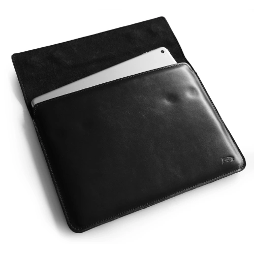 Leather case LURESKO CLAYER XL2 GKL for tablet 249 x 181 x 9mm (black smooth black thread)