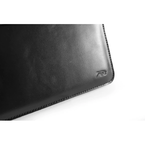 Leather case LURESKO CLAYER XL2 GKL for tablet 249 x 181 x 9mm (black smooth black thread)