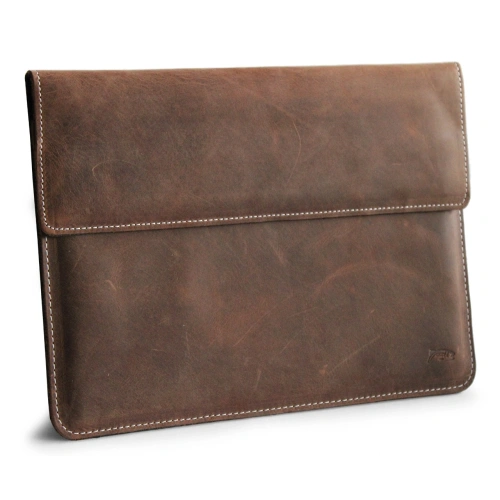 Bőr tok LURESKO CLAYER XL2 GKL táblagéphez 249 x 181 x 9mm (barna vintage fehér cérna)