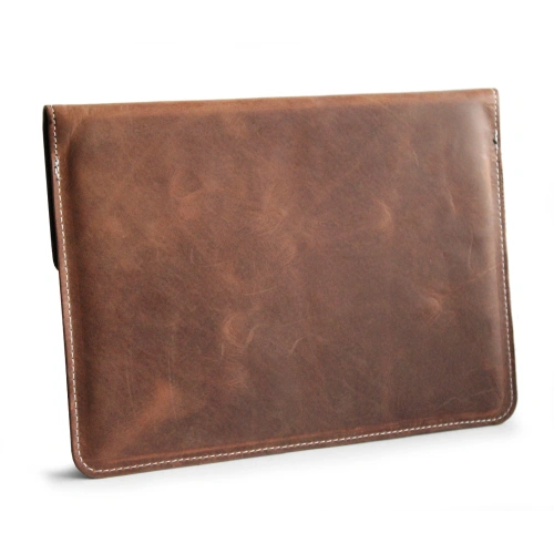 Bőr tok LURESKO CLAYER XL2 GKL táblagéphez 249 x 181 x 9mm (barna vintage fehér cérna)