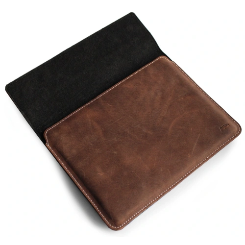Bőr tok LURESKO CLAYER XL2 GKL táblagéphez 249 x 181 x 9mm (barna vintage fehér cérna)