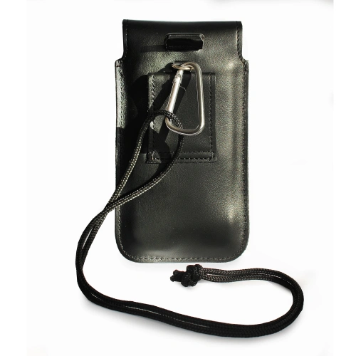 Leather case LURESKO Vissa S for neck S 144x71x9mm - BLACK