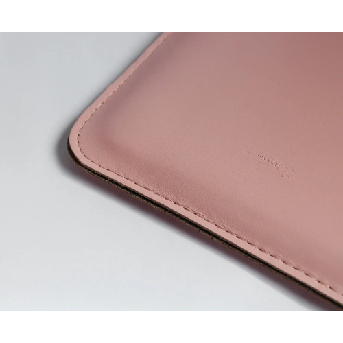 Leather case LURESKO MASTER S for eBook 162x113x9mm (smooth pink with pink thread)
