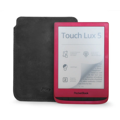 Leather case LURESKO MASTER S for e-book 162x113x9mm (gray vintage)