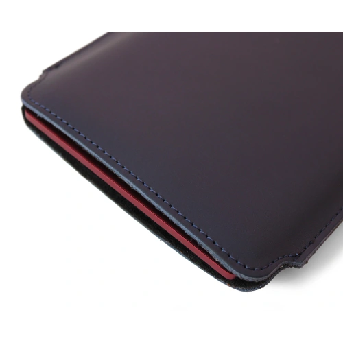 Leather case LURESKO MASTER S for e-book 162x113x9mm (navy smooth)