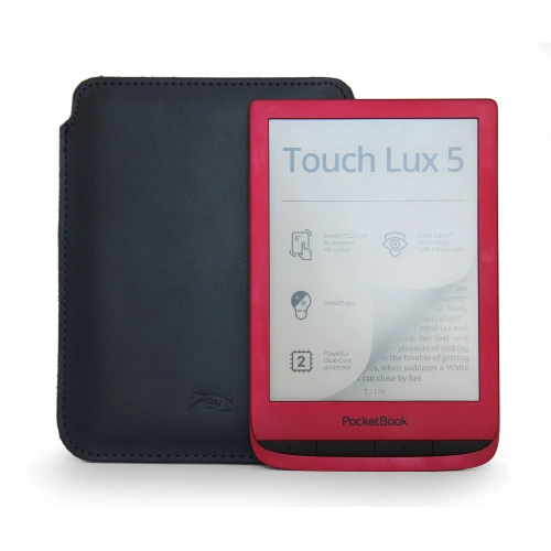 Leather case LURESKO MASTER S for e-book 162x113x9mm (navy smooth)