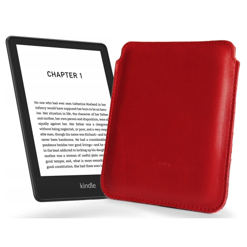 Leather case LURESKO MASTER S for e-book 162x113x9mm (smooth red)