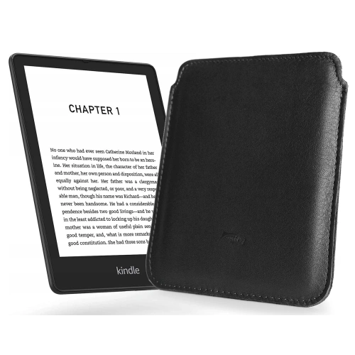 LURESKO MASTER S Leather Case for eBook 162x113x9mm (black smooth black thread)