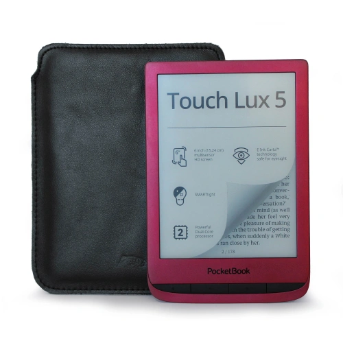 LURESKO MASTER S Leather Case for eBook 162x113x9mm (black smooth black thread)