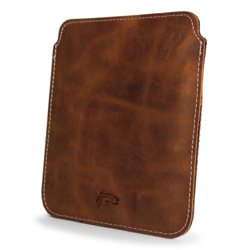 Leather case LURESKO MASTER S for ebook 162x113x9mm (vintage brown white thread)