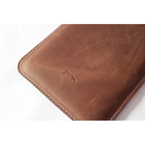 Leather case LURESKO MASTER S for ebook 162x113x9mm (vintage brown white thread)