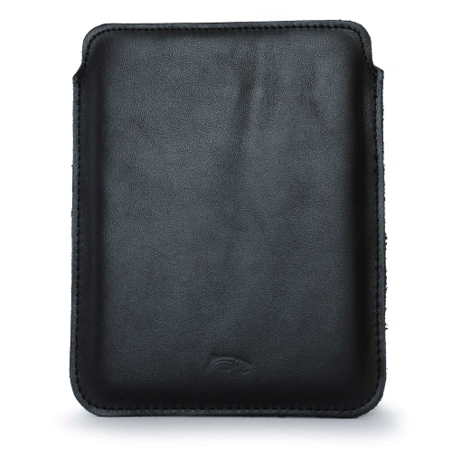 Leather case LURESKO MASTER M for ebook 177x130x9mm (black smooth black thread) (PAP)