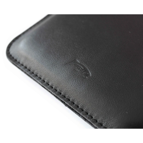 Leather case LURESKO MASTER M for ebook 177x130x9mm (black smooth black thread) (PAP)