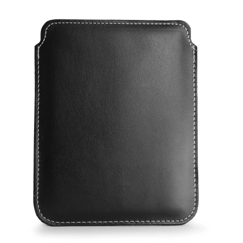 LURESKO MASTER L leather case for e-book 198x139x9mm (black smooth white thread) (INK)