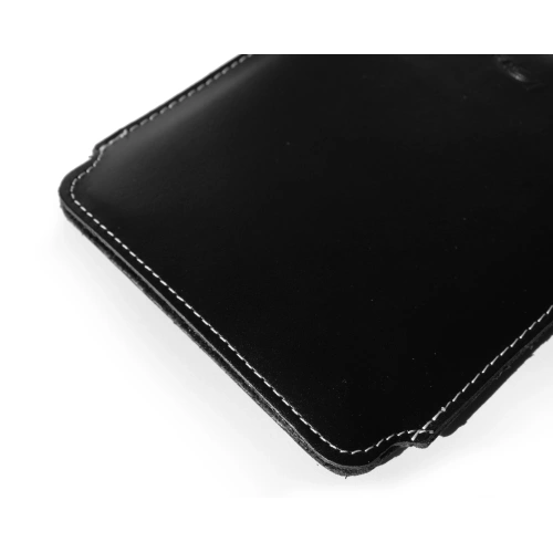 LURESKO MASTER L leather case for e-book 198x139x9mm (black smooth white thread) (INK)