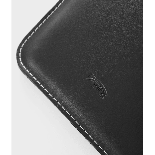 LURESKO MASTER L leather case for e-book 198x139x9mm (black smooth white thread) (INK)