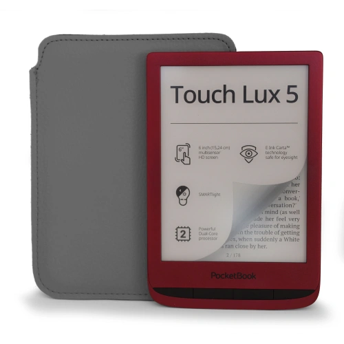 Leather slipcase LURESKO for ebook 162x113x9mm (gray)