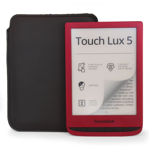 Leather slipcase LURESKO for e-book 162x113x9mm (black)