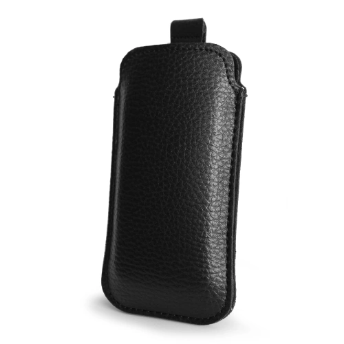 Leather slip case LURESKO SLEEVE XS for small phones / feature phones 119mm x 53mm (black)