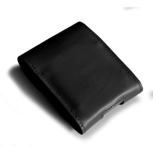 Leather protective case LURESKO FLIP SLEEVE M for Samsung Galaxy Z Flip 3/4/5/6 Motorola Razr 50 / 40 Ultra Huawei Pocket (black smooth black thread)
