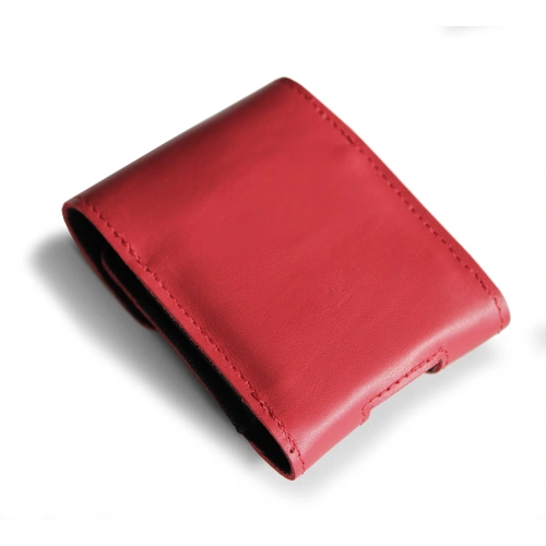 Leather protective case LURESKO FLIP SLEEVE M for Samsung Galaxy Z Flip 3/4/5/6 Motorola Razr 50 / 40 Ultra Huawei Pocket (smooth red with red thread)