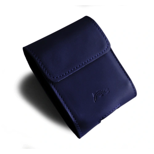 Leather neck case / for belt / for loop LURESKO HECTOR FLIP M for Flip models (navy blue smooth navy thread)