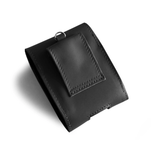 Leather neck case / for belt / for loop LURESKO HECTOR FLIP M for Flip models (black smooth black thread)