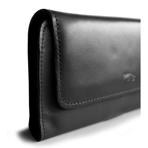 Leather protective case LURESKO ELLA XXL for phone - 170x85x12 / for handbag backpack (black)