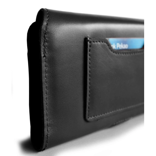 Leather protective case LURESKO ELLA XXL for phone - 170x85x12 / for handbag backpack (black)