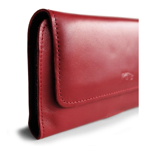 Leather protective case LURESKO ELLA XXL for phone - 170x85x12 / for handbag backpack (red)